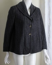 Mariano Rubinacci Sz 36 S M Princess 4 6 Charcoal Naples Italy Woven Wool Jacket
