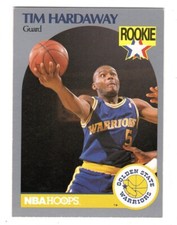 1990-91 NBA Hoops #113 Tim Hardaway Golden State Warriors Basketball Rookie Card
