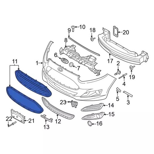 Genuine Ford Upper Grille D2BZ-17B968-AA - Picture 6 of 6