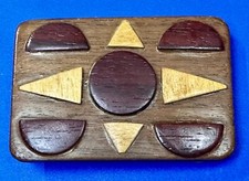 Exotic Mixed Wood Aztec Symbol Southwestern Style Hippy Boho Vibe Belt Buckle