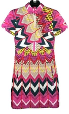 CARVEN-Cut Out Cotton Multi Color Dress-Size 36-NWT