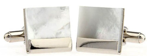 Modern Square White Mother of Pearl mens gift wedding cufflinks DIRECT - Picture 4 of 13