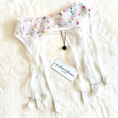 NWT For Love & Lemons White with Rainbow Floral Garter Belt - XXS | eBay NWT For Love & Lemons White with Rainbow Floral Garter Belt - XXS | eBay