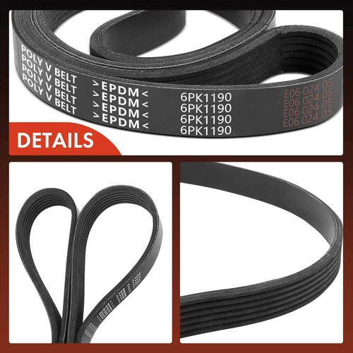46.85" Alternator &Air Conditioning Serpentine Belt for Honda Odyssey 99-01 3.5L - 第 7/8 張圖片