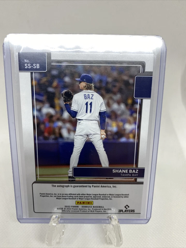 2022 Donruss Baseball Shane Baz Signature Series Auto #SS-SB Tampa Bay Rays RC - Image 2 of 2