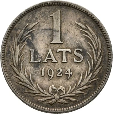 Lettland 1 Lats 1924 Silber 4,9 g  Original Münze  #BB380 - Bild 1 von 2
