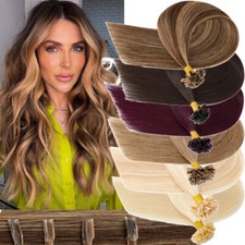 Full Head Thick Remy Nail U Tip HUMAN HAIR Extensions Pre-Bonded Keratin 1G 150G