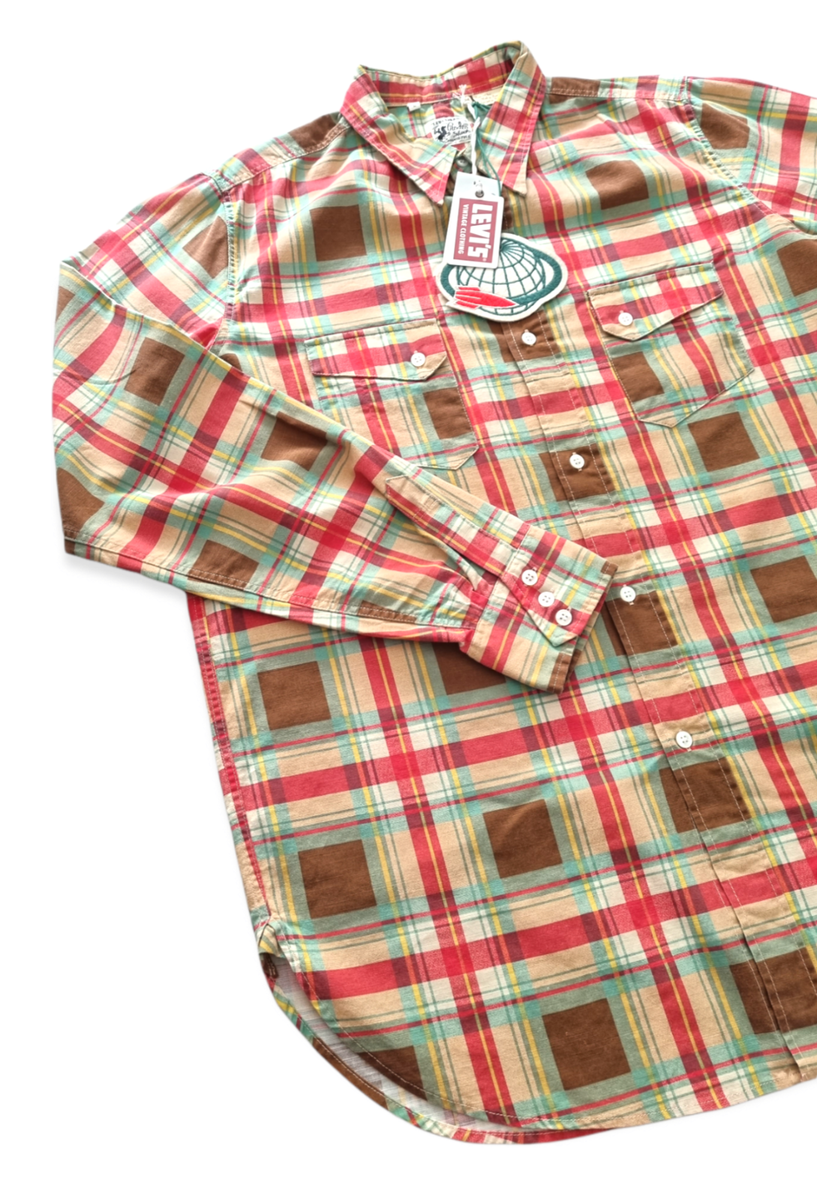 Chemise Levi's Vintage Clothing Rodeo - Imprimé Check Marron - Taille L - Neuf Avec étiquettes