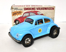 Vintage 1960s Aoshin Japan Battery Operated Smoking Volkswagen Beatle Bug Car