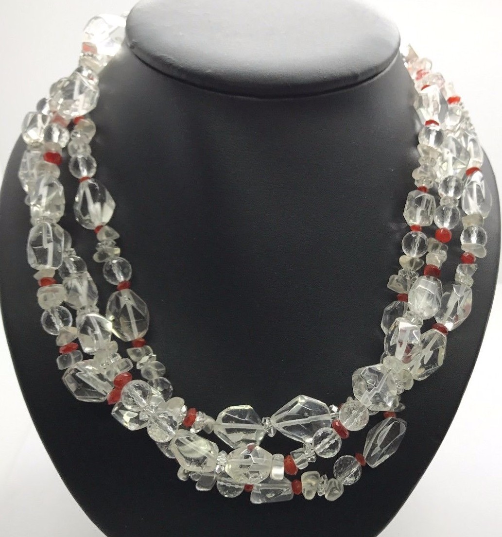 Sterling Silver Handcrafted Multi Strand Beaded Q… - image 2