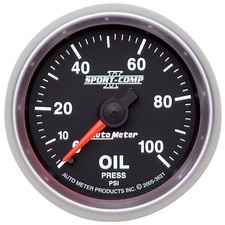 Autometer 3621 Sport-comp Ii Oil Pressure Gauge 2-116 In. Mechanical Autometer 3621 Sport-comp Ii Oil Pressure Gauge 2-116 In. Mechanical
