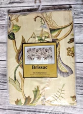 A.L. Ellis Curtain Brissac Lined Scallop Valance, 70 x 17, Linen, NIP