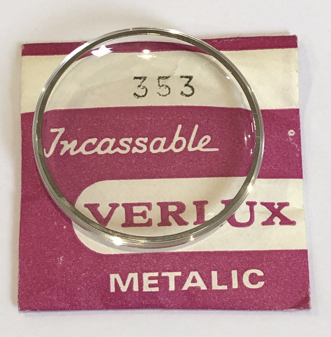 Verre De Montre De Plongée VERLUX Metallic En Plexi Diamètre 33 Mm NOS Vintage