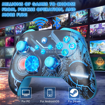 New For Microsoft - RGB LED- All Black Custom Wireless Controller for Xbox Or PC