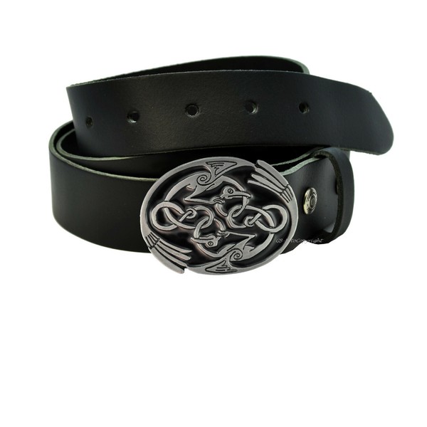 Mittelalter Celtic Buckle GüRtelschnalle Vogel Birds Ornament *032 Black-image