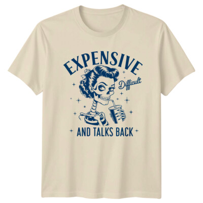 Teures T-Shirt Schwierig Gespräche Zurück Skelett Pinup Lustig Sarkastisch
