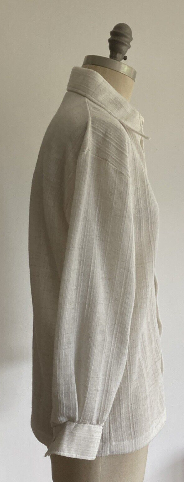 1970s IVORY "MR RITCHIE OF EDINBURGH" LINEN BLEND SHIRT, 21" PIT TO PIT 8