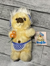 Vintage 1980 Dakin Woofits ANGELA Plush Scarf Apron Shredded Clippings 12" NWT