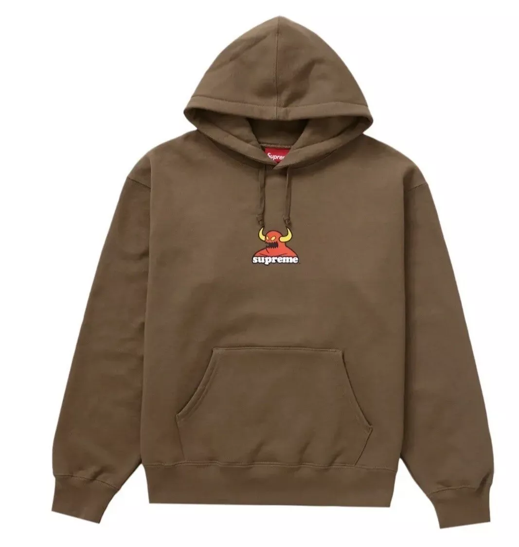 Sweat shirt à capuche machine à jouets à la main marron taille : S