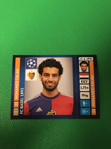 PANINI MOHAMED SALAH ROOKIE STICKER 2013 2014 CHAMPIONS LEAGUE BASEL LIVERPOOL