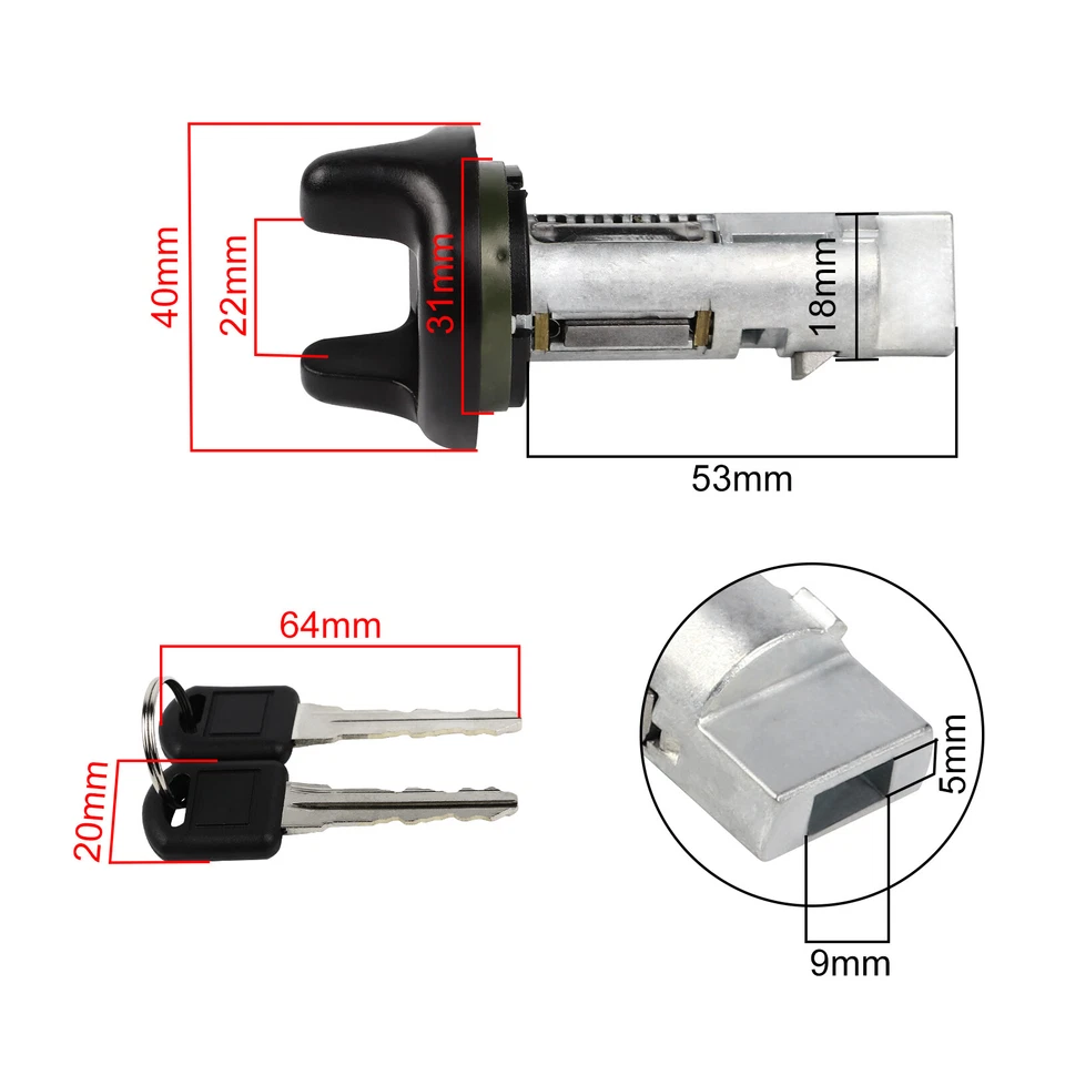 NUEVO CILINDRO DE BLOQUEO INTERRUPTOR LLAVE DE ENCENDIDO PARA CHEVY GMC C K PICKUP 95 96 97 Foto 2 de 4