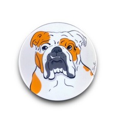 English Bulldog Portrait Magnet Handmade Retro Pet Portrait Art Gift Decor 3.5"