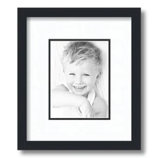 ArtToFrames Matted 10x12 Black Picture Frame with 2" Double Mat, 6x8 Opening