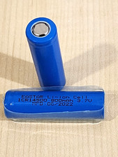 2 EASTAR ICR 14500 Li-ion 800mAh Rechargeable Battery 3.7v FLAT TOP MFG 06/2022