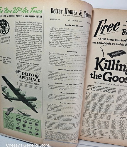 BETTER HOMES & GARDENS November 1944 -War Time Life With A General's Family - Picture 3 of 6