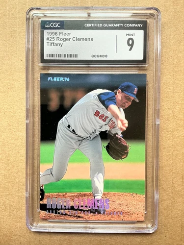 1996 Fleer Tiffany Baseball #25 ROGER CLEMENS Just Graded CGC 9 Mint