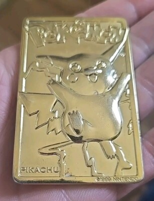 24k gold plated pokemon card 💥 1999 NINTENDO POKEMON PIKACHU 24K GOLD PLATED 👀💥