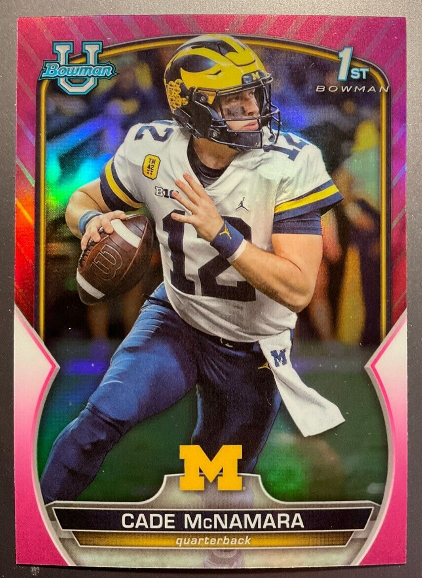 2022 Bowman Chrome U #99 PINK Refractor Cade McNamara Michigan Wolverines