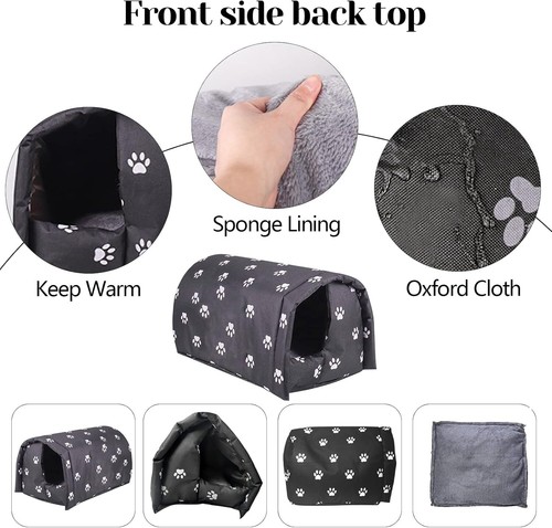 H&E Stray Cats Shelter, Waterproof Outdoor Cat House Foldable Warm Pet Cave - Picture 23 of 28