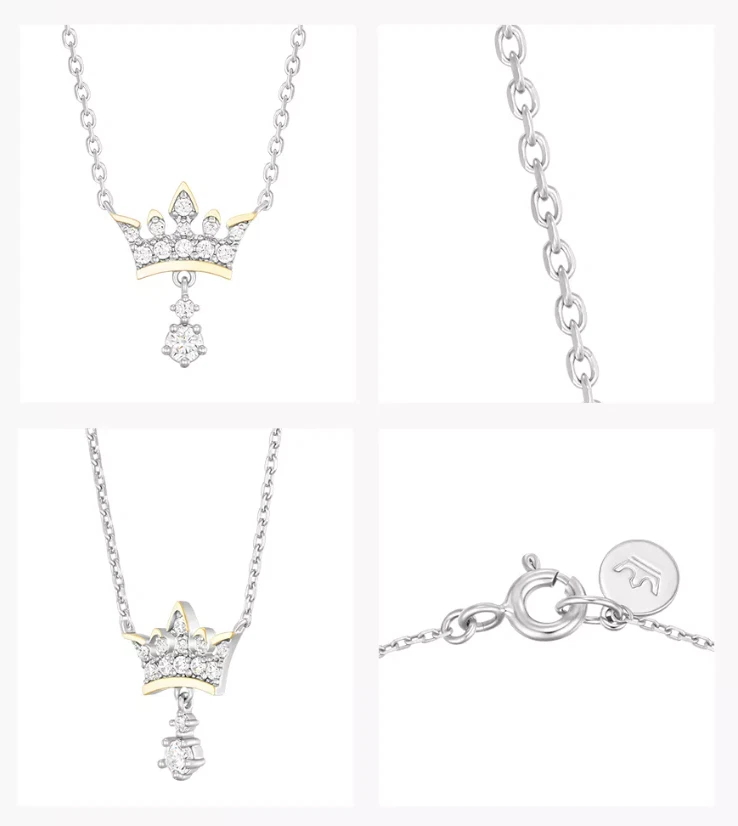 Collar Tiara J.EstinaNobility JJT1NQ5AS014SC420 Plata 925 Chapado en Rodio C.Z Foto 2 de 4