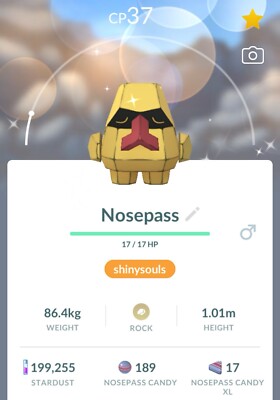 Pokémon Go Shiny Nosepass Trade! Registered Or 30 Day Friends! *See Description*