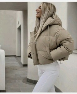 cropped black puffer