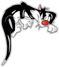 Sylvester Cat Kids Cartoon Car Bumper Window Vinyl Sticker Decal 4"X5"