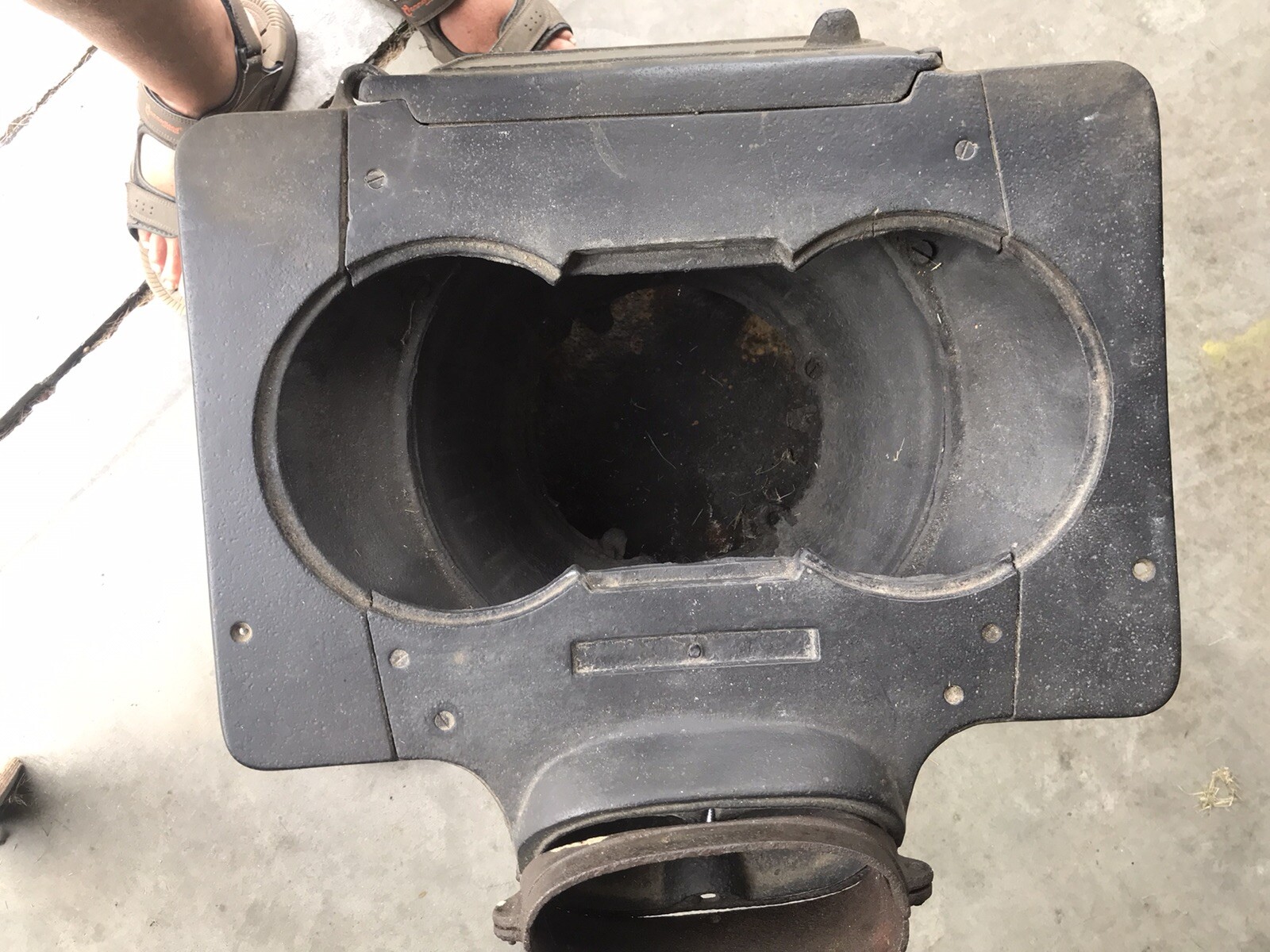 Vintage Cast Iron Two Burner Coal/Wood Stove 20" Tall 21" Depth 20