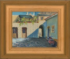Contemporary Oil - Street Scene with Scooter