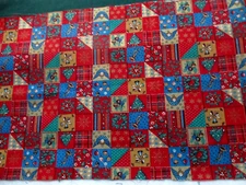 Fabric Concord Christmas Icons on a Crazy Patchwork Quilt Design $2.95