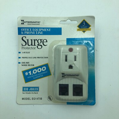 Intermatic Office Equipment & Phone Line Surge Protector - EG14TIB - New