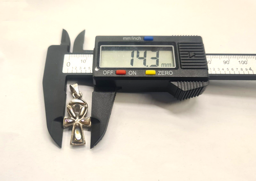 Ciondolo chiave della vita Ankh in lega d'argento artigianale con pietre, 4,31 g - Foto 10 di 12