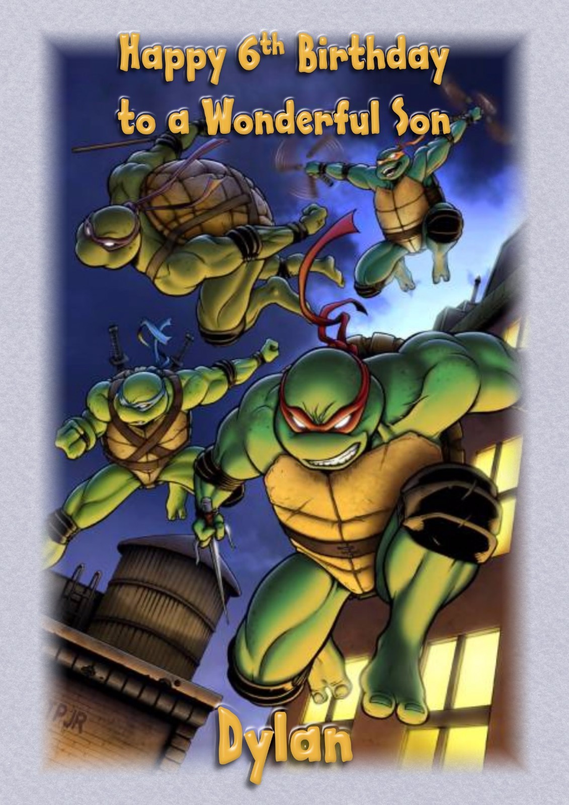 personalised birthday card teenage mutant ninja turtles grandson son  brother | eBay