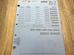 1970 FORD MUSTANG COUGAR T-BIRD USED AM 8 TRACK SERVICE REPAIR MANUAL (48 PG)