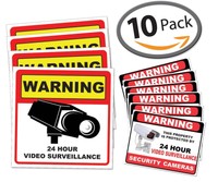 Video Surveillance Sticker Sign Decal - 10 Pack - Home Business Camera Alarm ... on sale Video Surveillance Sticker Sign Decal - 10 Pack - Home Business Camera Alarm ... on sale
