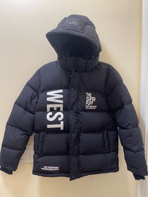 Super Puff Down Jacket Womens XS Black Long Sleeve Snap Inside Zip RN#122354