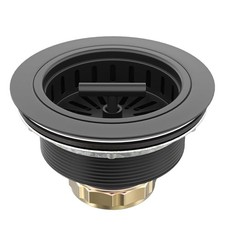 KONE Black Kitchen Sink Drain Matte Strainer 3-1/2 Inch Pure