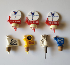 Vtg Lot Liquor Bottle Pour Spout Topper Alcohol Whiskey Stopper, Seagram's