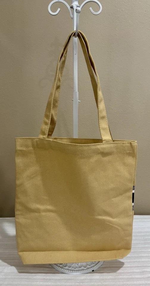 Bolso de Mano Christian Dior GWP Amarillo Algodón/Lino con Banda Azul Marino y Blanco Nuevo en Bolso Foto 2 de 4