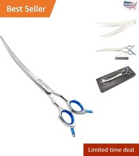 Ergonomic 7.5 Inch Dog Grooming Scissors - Lightweight Curved Shears for Comfort